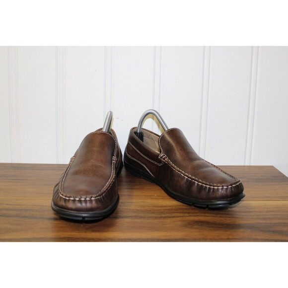 Ecco Men's Brown Genuine Leather Classic Moc‎ II Slip On Loafers Shoes Size 41 8 - Picture 2 of 9